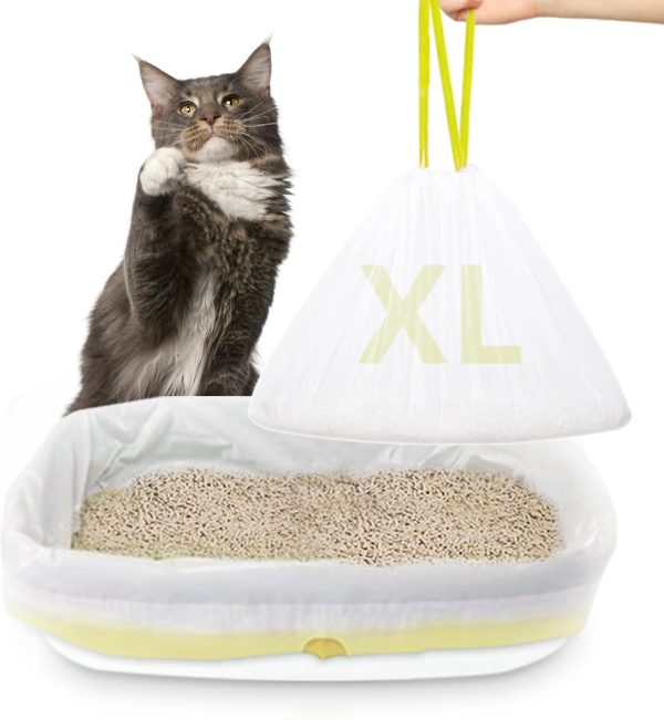 24 PACK Jumbo Cat Litter Box Liners, Tear Resistant Heavy Duty Cat