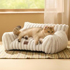 Bedsure Cute Couch for Pets - Fluffy Pet Sofa with Premium Soft Corduroy Fleece